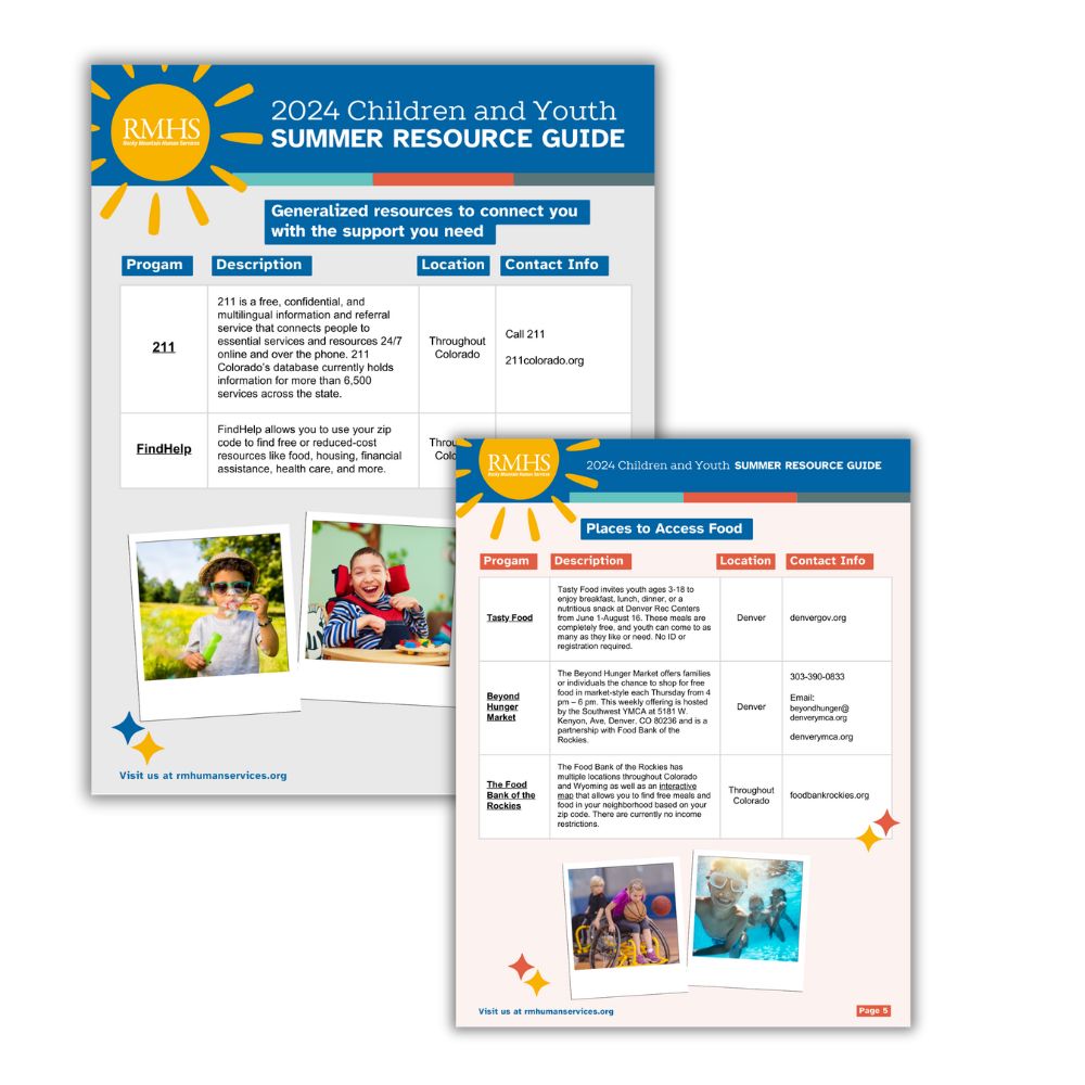 Denver summer resource guide for kids and families. Preview of a flyer